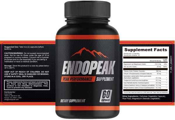 EndoPeak Label and Bottle